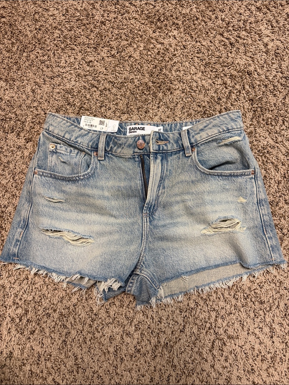 Garage Festival Distressed Denim Cutoff Shorts